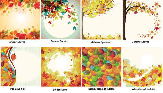 Autumn Inspired Fall Leaves Scrapbook Paper Assortment