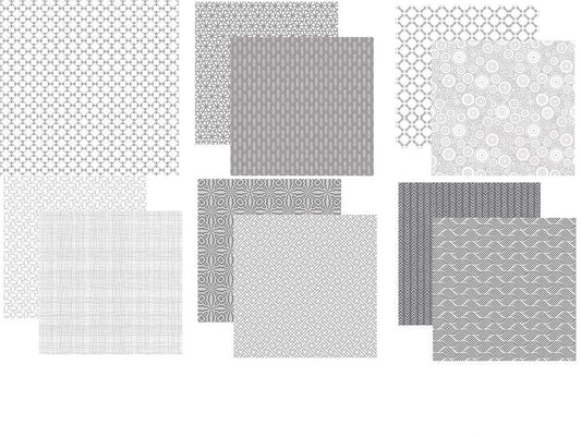 Shades of Gray Patterned Paper by Ella and Viv
