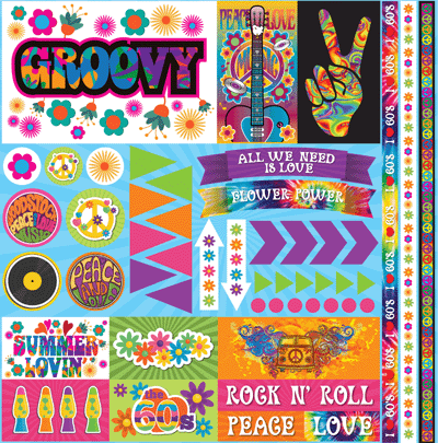Groovy 12x12 Stickers by Ella & Viv