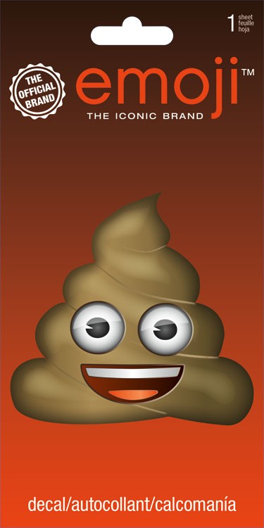 Poop Emoji Colored Vinyl Sticker Decal - Removable Smiley Face ...