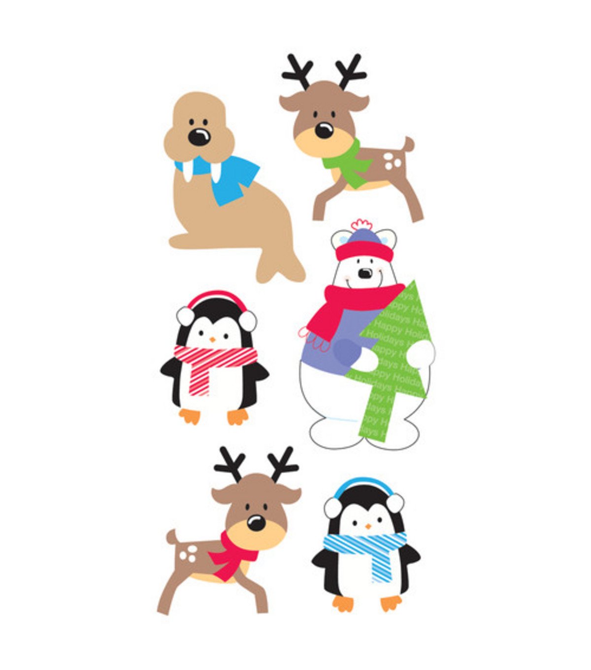 Santas Buddies Essentials 3d Christmas Stickers