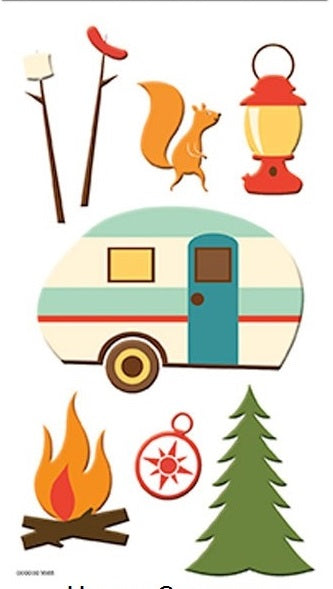3d Happy Camper Camping Stickers