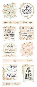 Floral Faith Word Phrase Stickers Scrapbook Quotes Religious