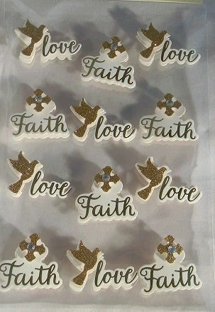 Gold Foil Faith Word Phrase 3d Stickers Scrapbooking