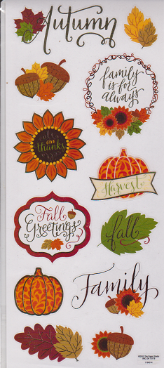Foil Fall Autumn Scrapbook Stickers