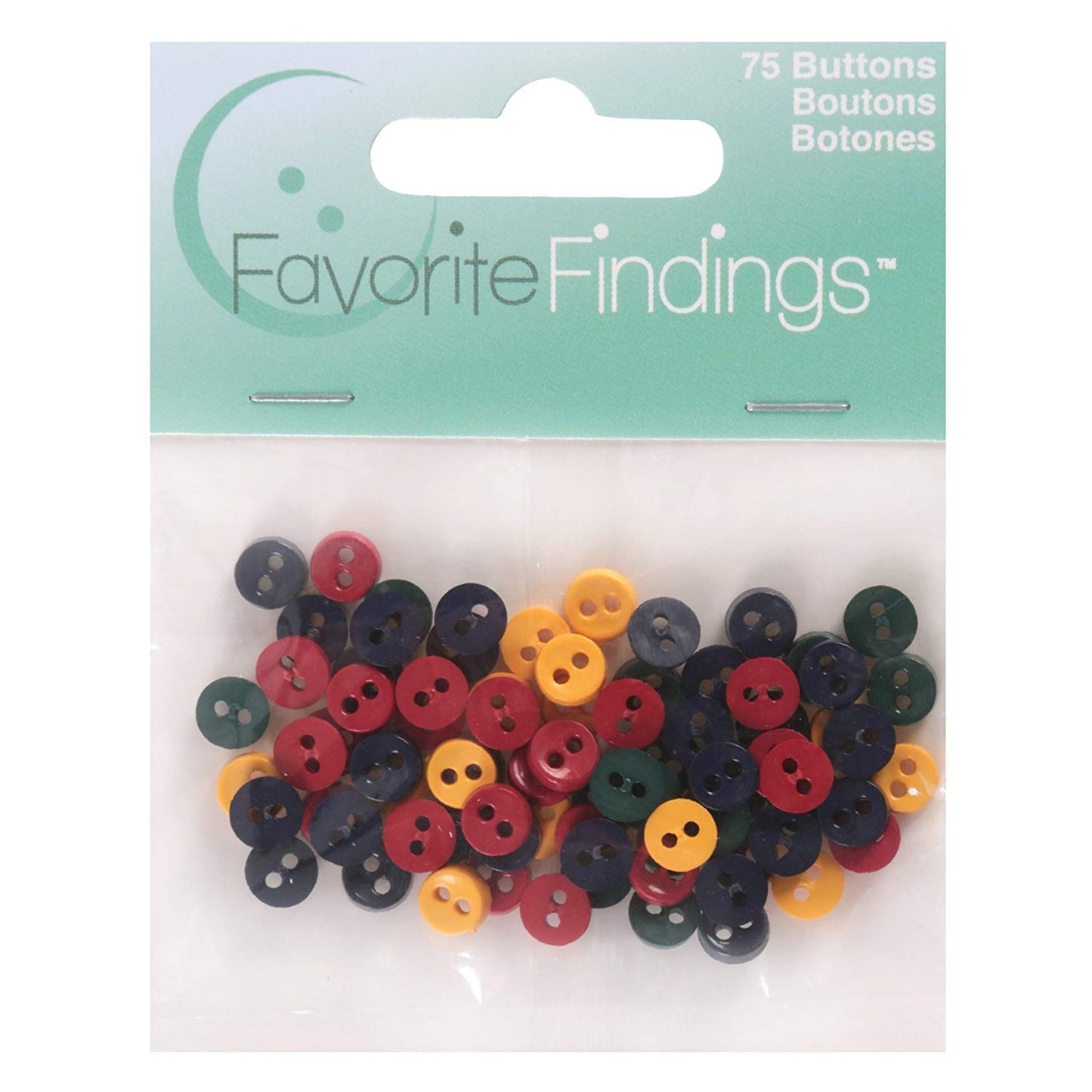 Mini Round Country Colors Buttons 75pc