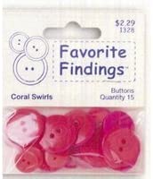 Coral Swirls Buttons by Favorite Findings