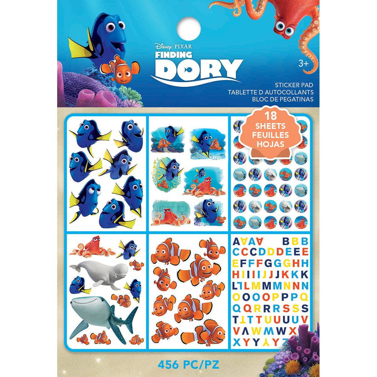 Finding Dory Character Disney Movie Stickers - 18 Sheets - 456 stickers! Nemo