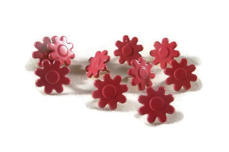 Hot Pink Flower Brads - 10pc by Eyelet Queen