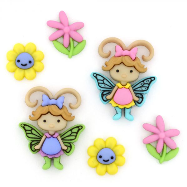 Flutter Bugs Fairy Buttons