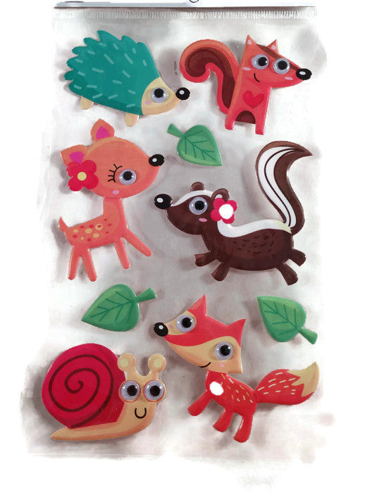 Puffy Woodland Animal Stickers