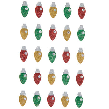 Christmas Light Bulb Gemstone Stickers