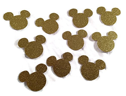 Gold Glitter Mickey Mouse Die Cut Shapes