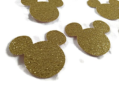 Gold Glitter Mickey Mouse Die Cut Shapes