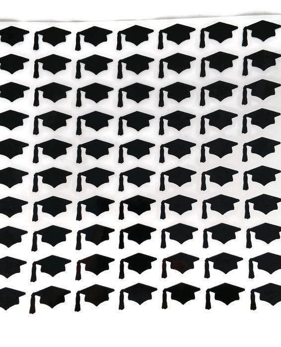 Black Graduation Cap Stickers