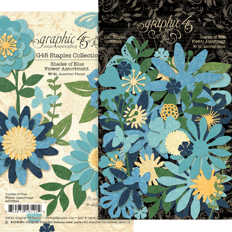 Graphic 45 Shades of Blues Flowers