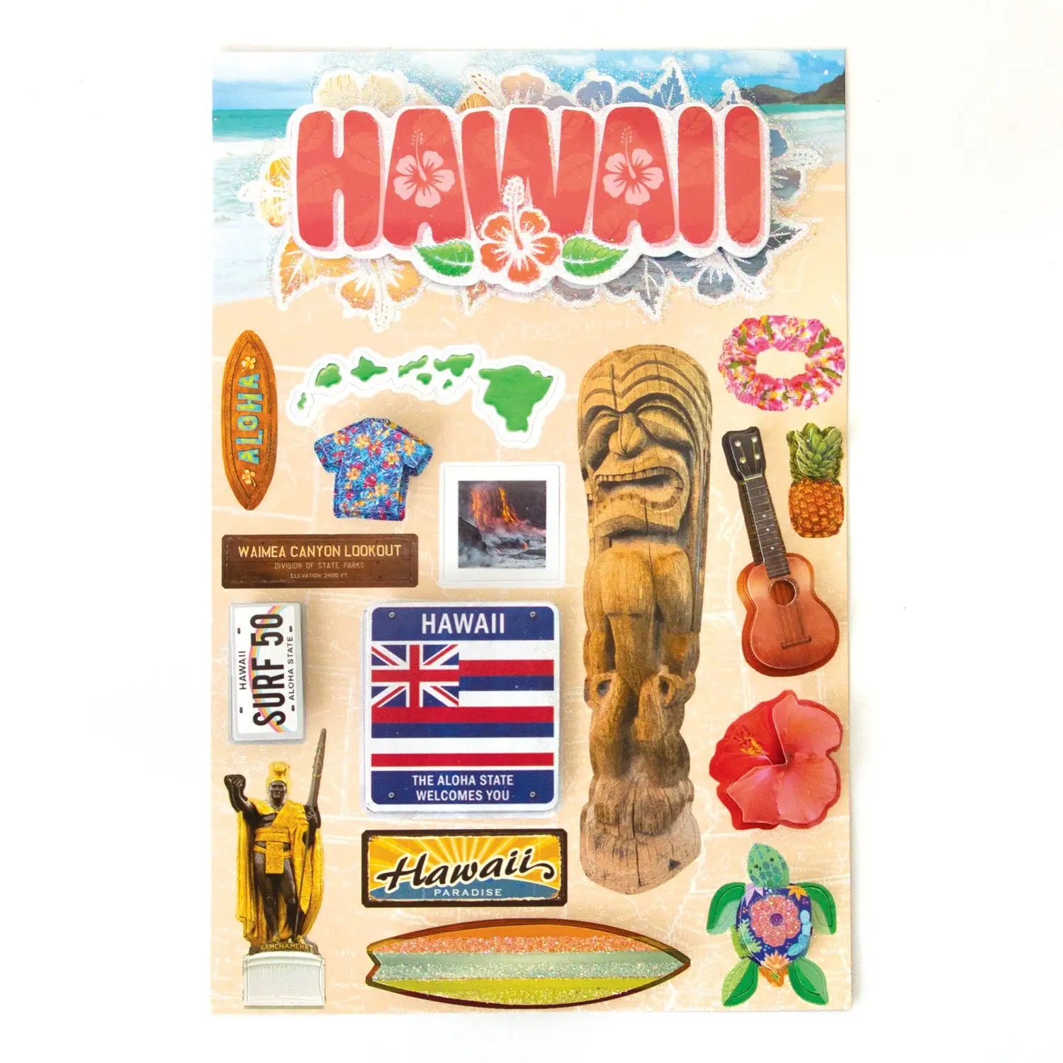 Hawaii 2d Scrapbook Stickers Set - 17pc – Country Croppers