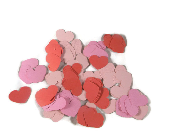 Large Heart Confetti - Red & Pink Heart Hearts Confetti - 80pcs