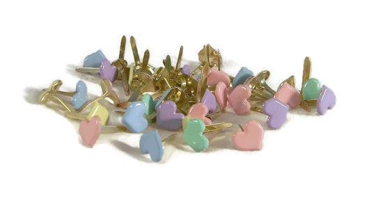 Sweetheart Pastel Assorted Heart Brads Bulk 50