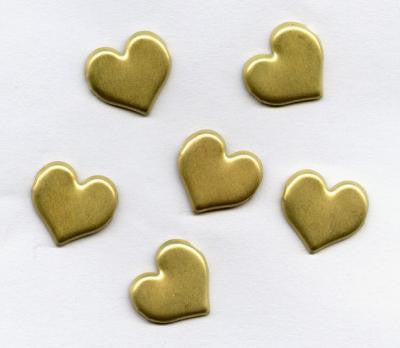 Sweetheart Brushed Gold Heart Brads Bulk 50