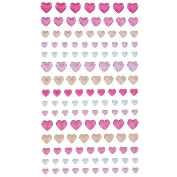 Pink Gold Shimmer Heart Stickers