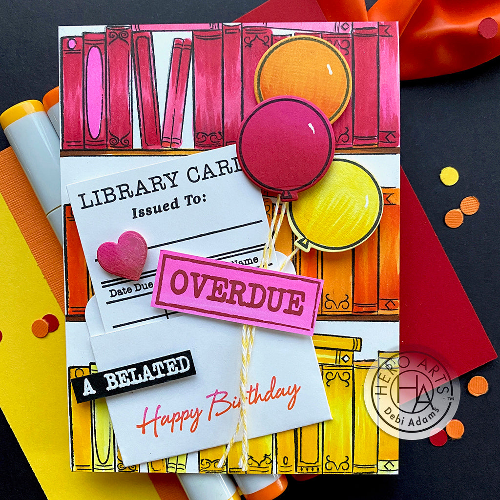 Library Card Stamps and Dies Set by Hero Arts