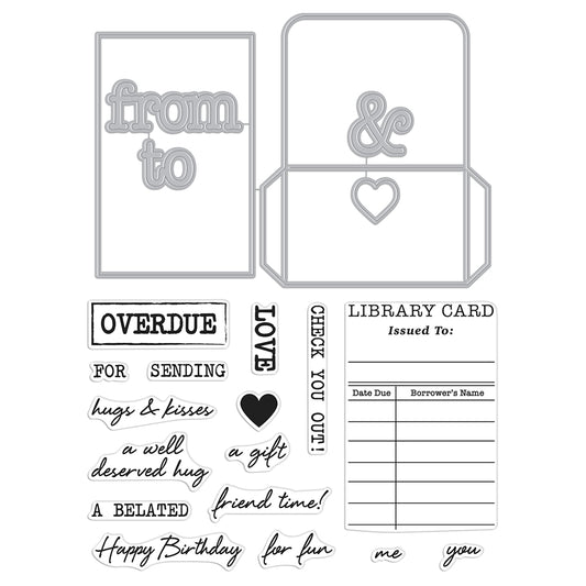 Library Card Stamps and Dies Set by Hero Arts