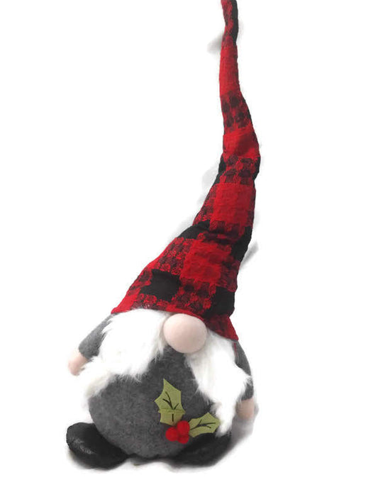 Tall Hat Christmas Gnome Plush - Gray 21.5 Inch