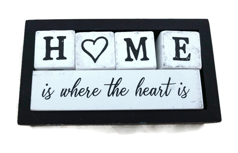Home is where the heart is wood blocks