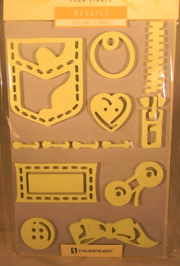 Buttons & Bows Foam Stamp Set - by Inkadinkado