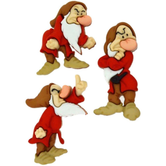 Seven Dwarfs Grumpy Disney Character Button Embellishments