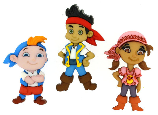 Jake And The Neverland Pirates Disney Character Button Embellishments