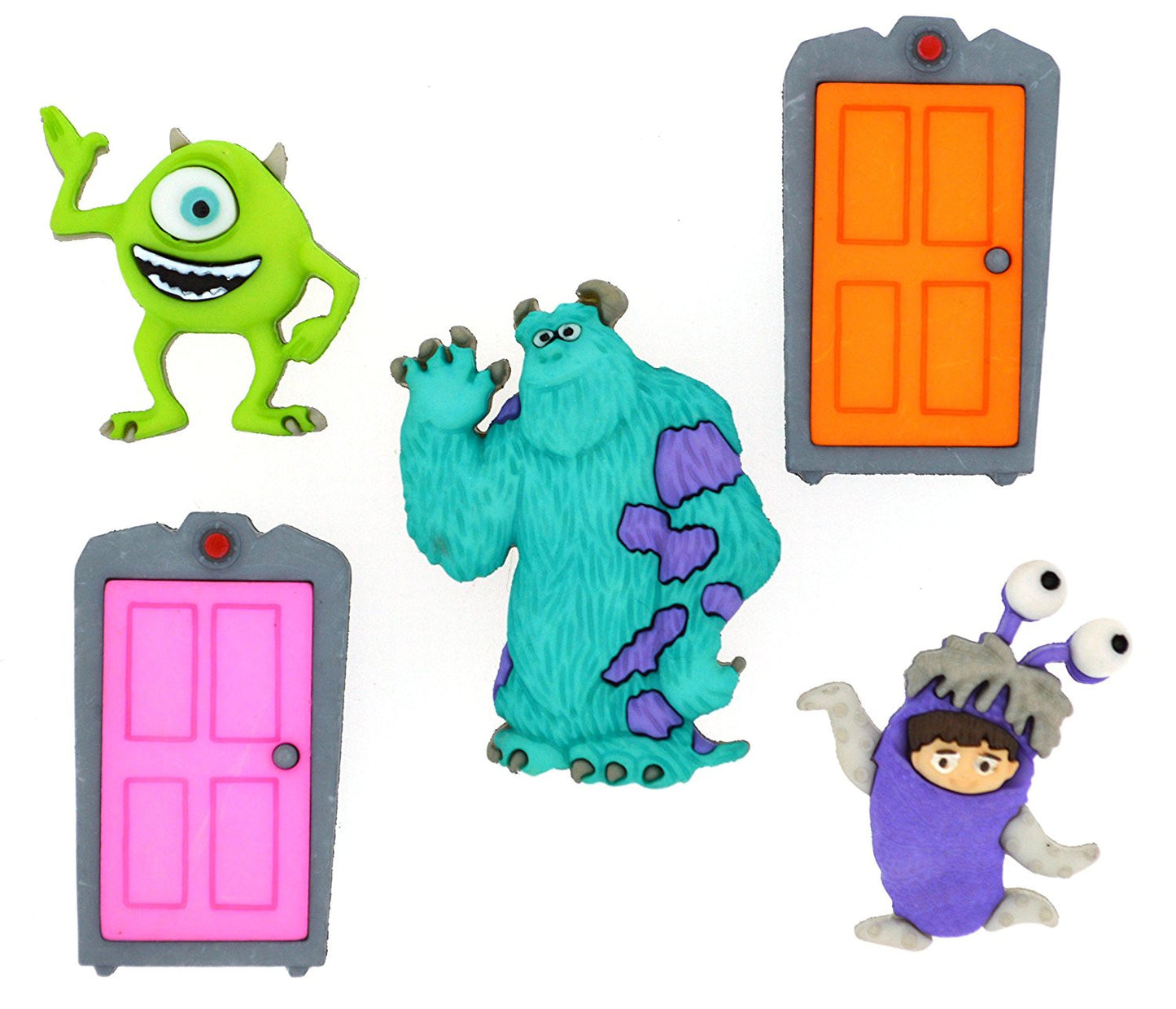 Monsters Inc Disney Character Button Embellishments