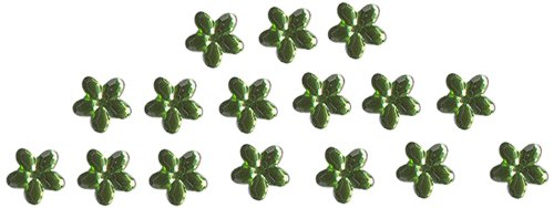 Peridot Green Flower Rhinestone Flatback Jewels 