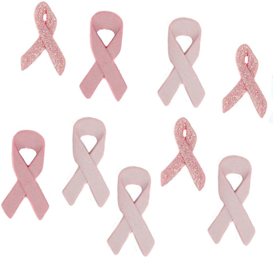 Breast Cancer Pink Ribbon Buttons