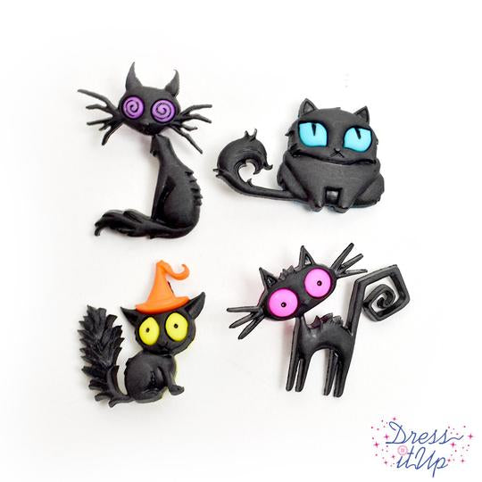 Creeped Out Cats - Halloween Buttons by Dress It Up