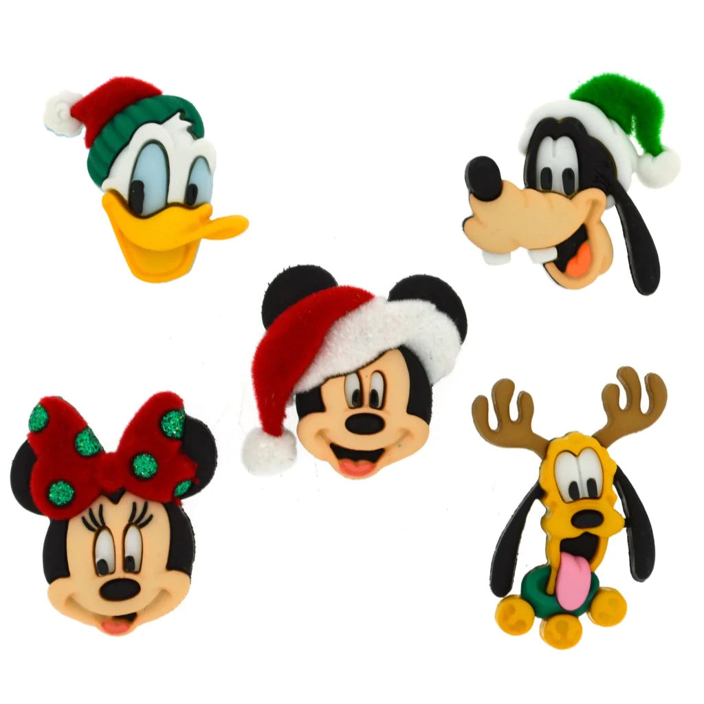 Disney Holiday Heads Button Set