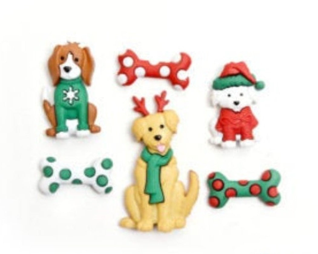 Feliz Navidog Christmas Dog Buttons