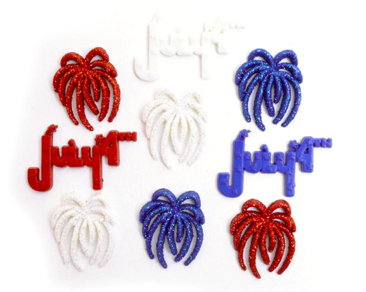 Fireworks 4th of July Button Embellishments
