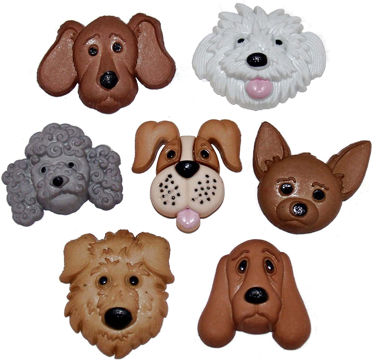 Fuzzy Faces Dog Buttons by Dress It Up