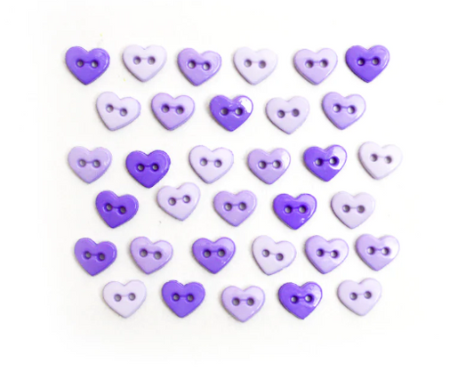Lavender Micro Heart Buttons