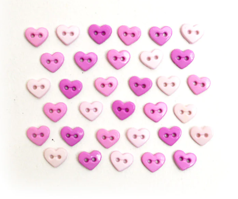 Purple Orchid Micro Heart Buttons
