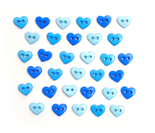 Sapphire blue Micro Heart Buttons