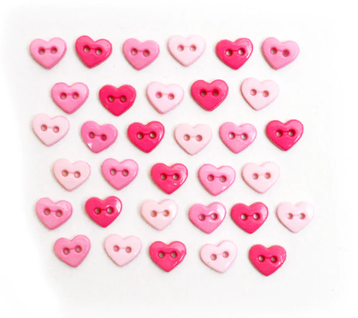 Pink Stiletto Micro Heaart Buttons