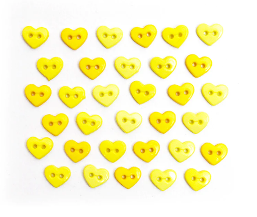 Sunshine Yellow Micro Heart Buttons