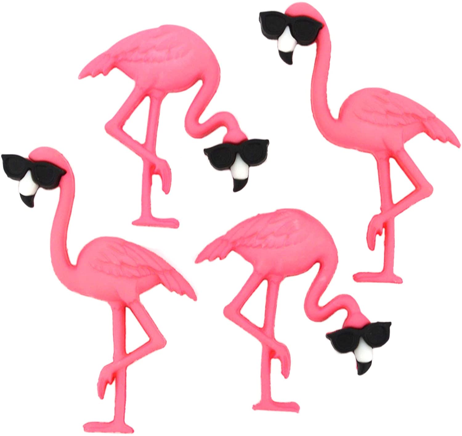 Think Pink Flamingo Buttons by Dress It Up