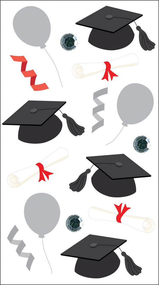 Vellum Graduatin 3d Stickers by Jolees