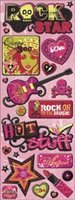 Rock Star Chipboard Stickers by K & Co