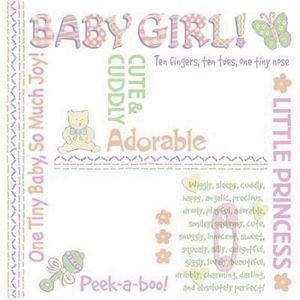 Karen Foster Baby Girl RubOns Stickers