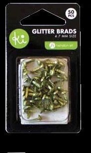 KI memories mini glitter brads green